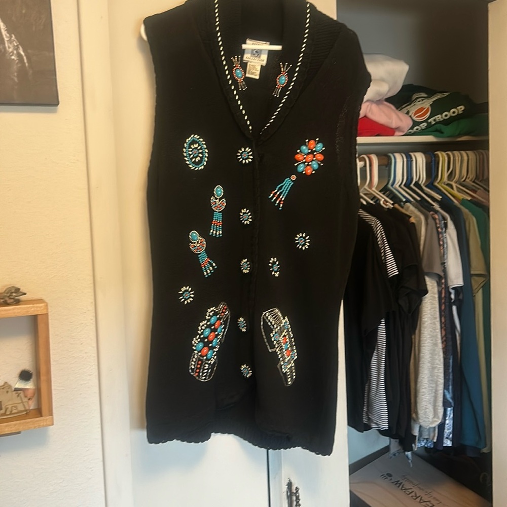 Beaded southwest vest